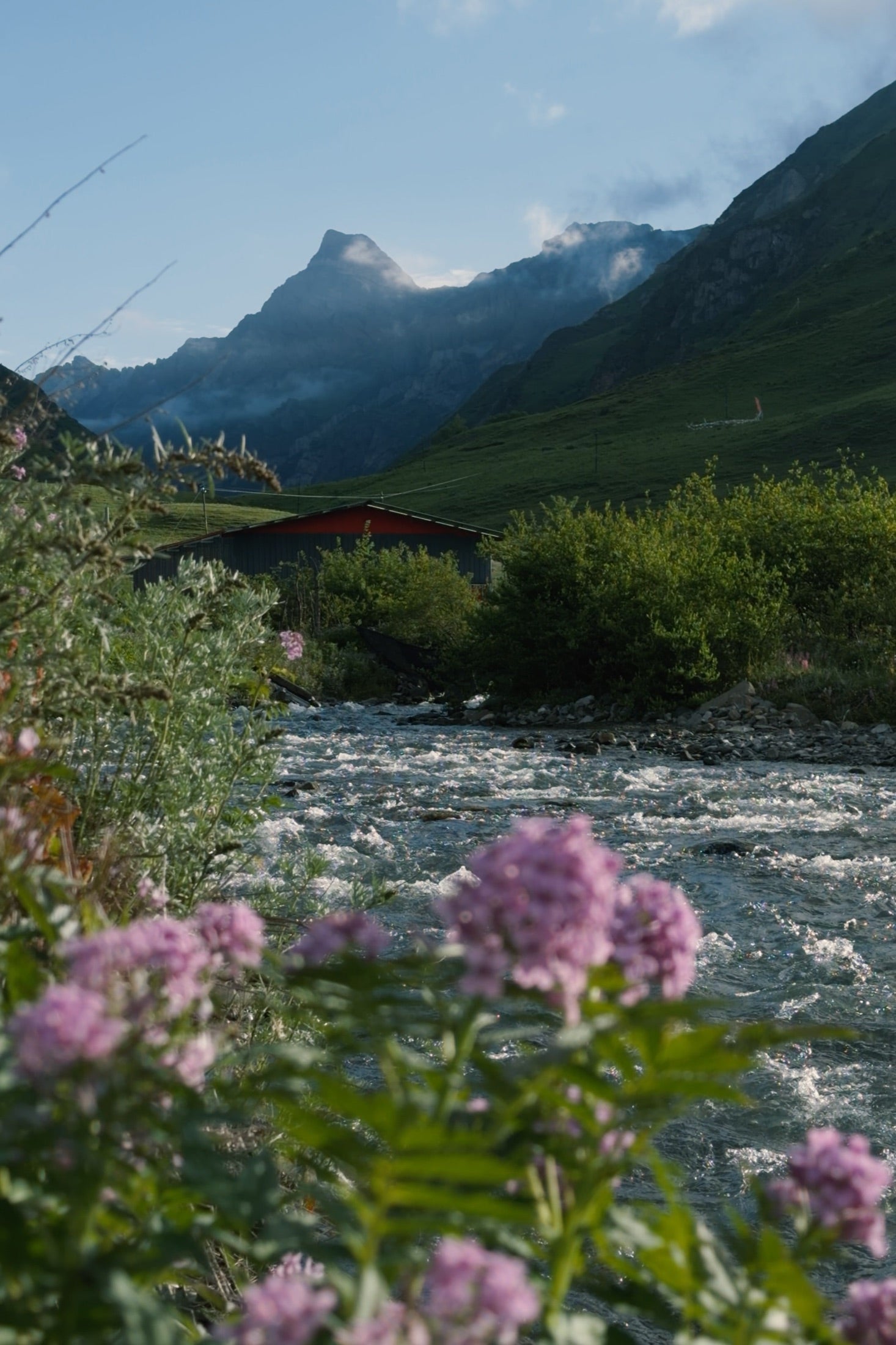 A river moving through a mountain valley in western Sichuan